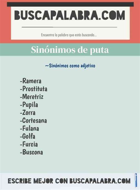 sinónimos de puta|que significa puto.